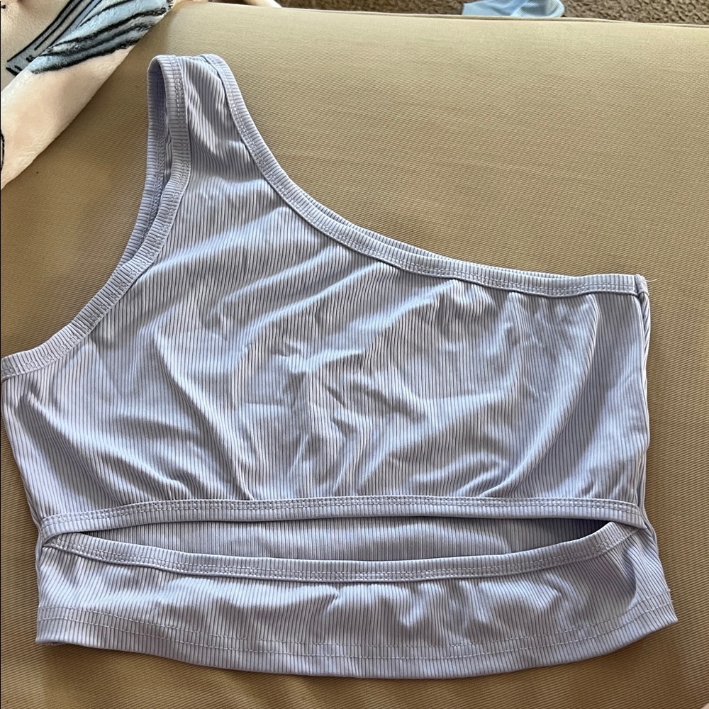 One-Shoulder Ribbed Crop Top